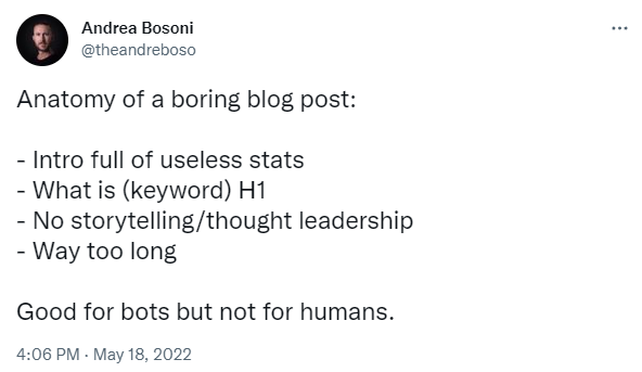 andrea bosoni tweet on blog intro