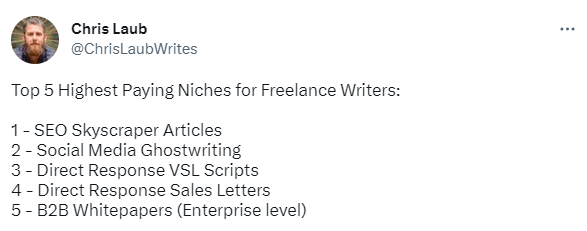 b2b writer niches