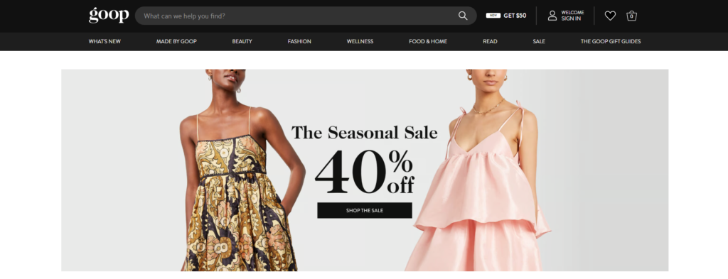 ecommerce lead generation blog- goop